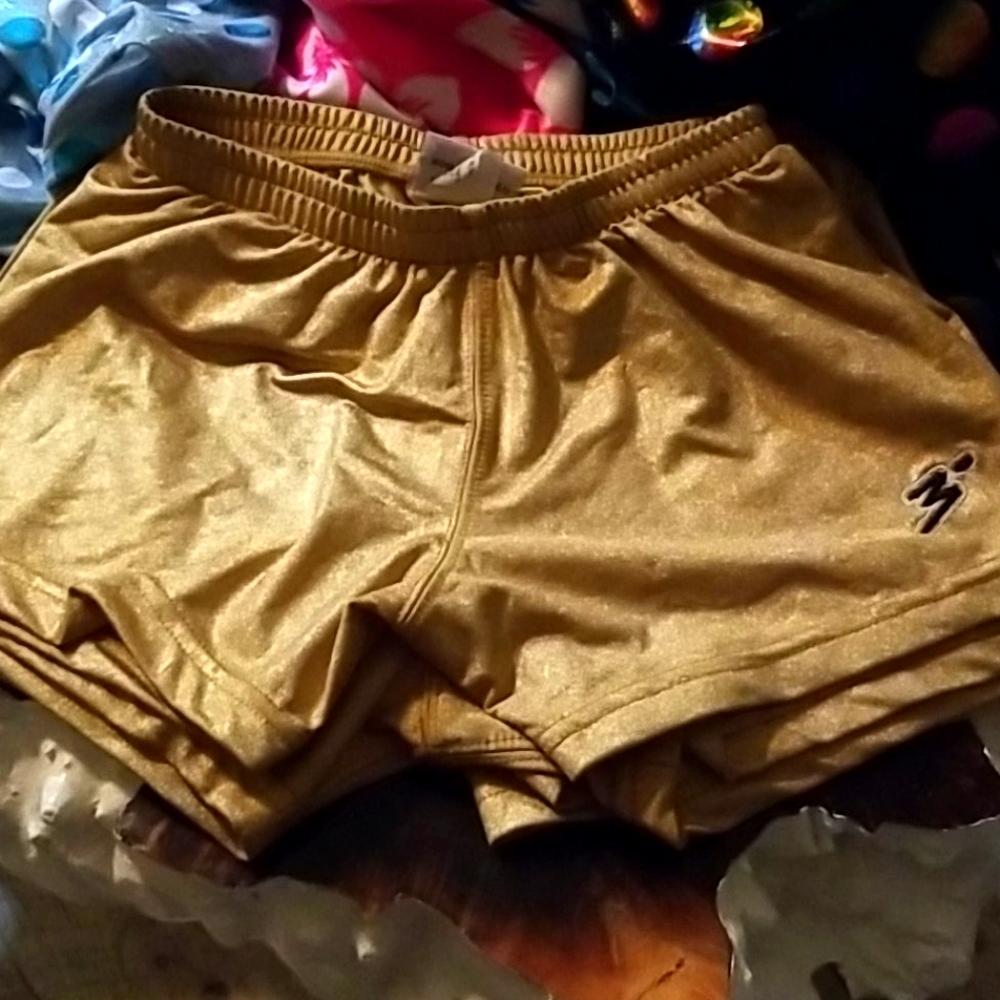 NEW 3° Dk Gold Metallic 3" Festival Sport Shorts
